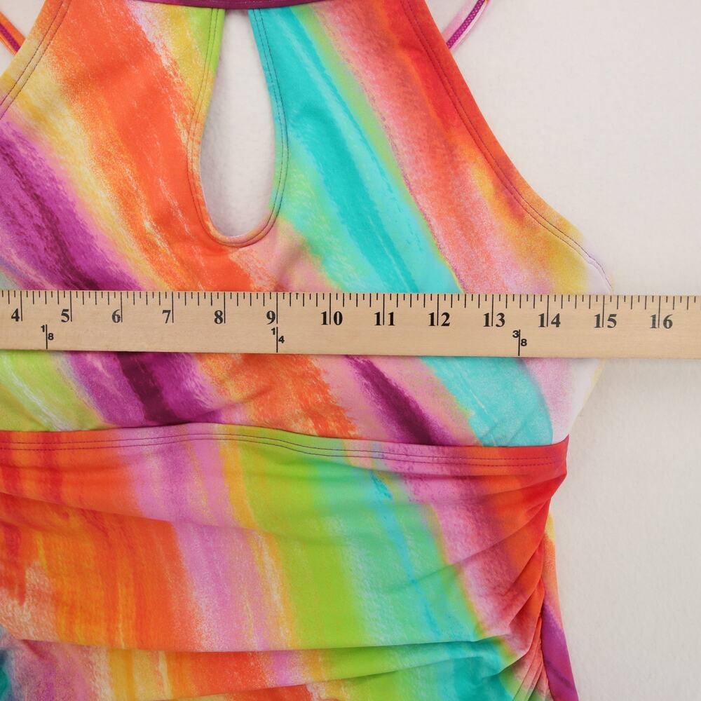 Bleu Rod Beattie Splash Out Tankini Top High Neck Keyhole Multicolor Size 10 NWT - Picture 6 of 12